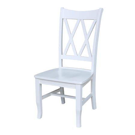 International Concepts Double XX Chairs, Set of 2, White C08-220P